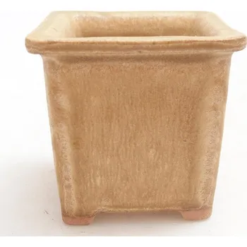Květináč Keramická bonsai miska 5,5 x 5,5 x 5 cm béžová