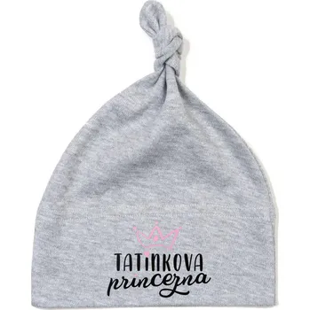 Kojenecká čepice Čepička TATÍNKOVA PRINCEZNA Barva: Šedá
