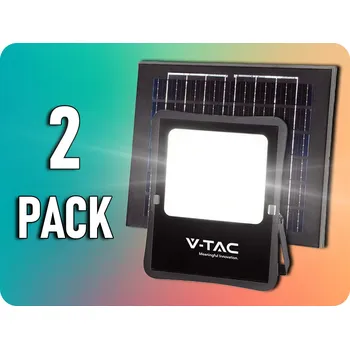 LED solární reflektor 6,7W se solárním panelem 12W, 1200LM, 10000mAh, 100°/2-PACK! Studená bílá