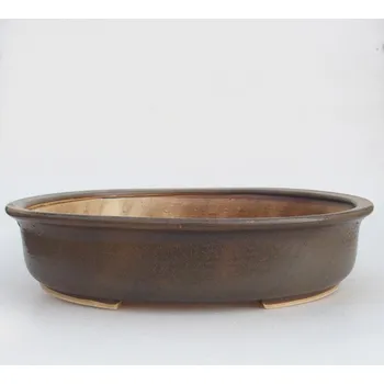 Květináč Keramická bonsai miska 32 x 28 x 7,5 cm hnědá