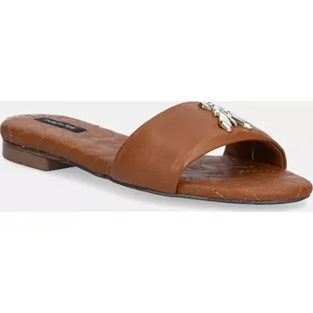 Dámské pantofle Kožené pantofle Patrizia Pepe dámské, hnědá barva, 8X0078 L048 B815 8X0078.L048.B815 82X, EUR 36