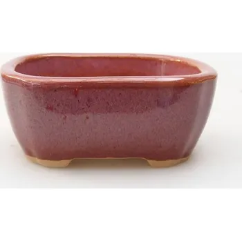 Květináč Keramická bonsai miska 8,5 x 7 x 3,5 cm růžovohnědá
