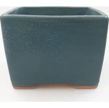 Květináč Keramická bonsai miska 12 x 12 x 8,5 cm modrá