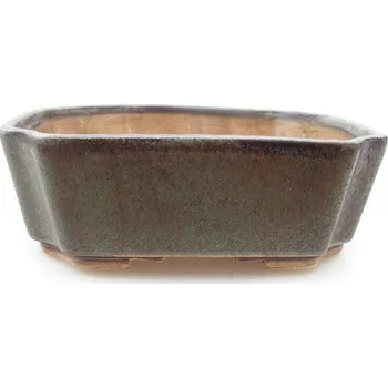 Květináč Keramická bonsai miska 13,5 x 11,5 x 4,5 cm zelená