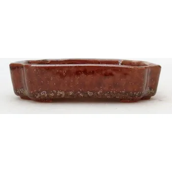 Květináč Keramická bonsai miska 10 x 8,5 x 2 cm hnědá