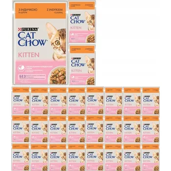 Krmivo pro kočku Purina Cat Chow Kitten s krůtím masem a cuketou 26x85g