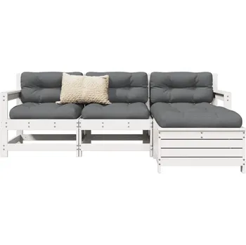 4dílná zahradní sedací souprava bílá masivní borovice Bílá3250801