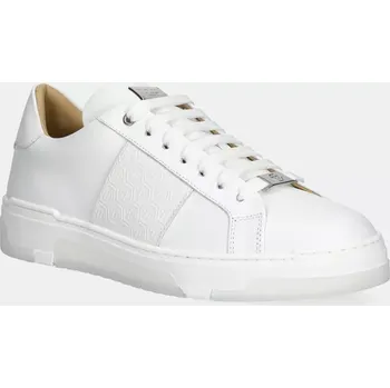 Pánské tenisky Kožené tenisky Philipp Plein Lo-Top Monogram bílá barva, USC0706 PLE005N 01 USC0706.PLE005N.01 00X, EUR 45