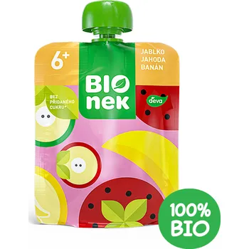 BIOnek Ovocná kapsička jablko, jahoda a banán