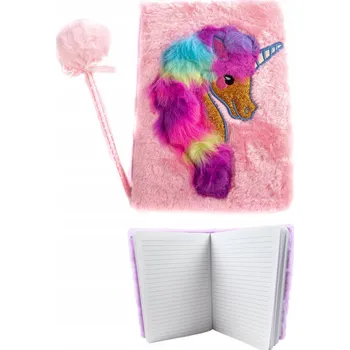 Zápisník PLYŠOVÝ ZÁPISNÍK S PEREM - DENÍK JEDNOROŽEC