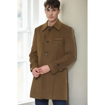 Dámský kabát PLT9226 DEWBERRY BATTAL COAT-CAMEL dewberry hnědá 3277327