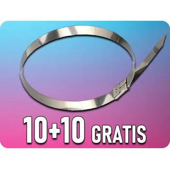 Stahovací páska Kovová stahovací páska 4.6x250mm, 10+10 zdarma! [11189]