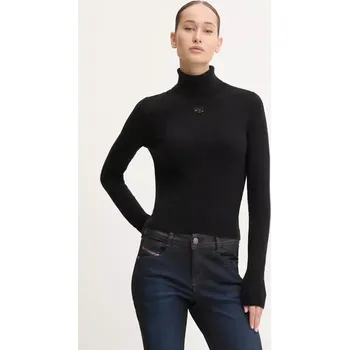 Dámský svetr Vlněný svetr Diesel M-AREESAX-TN dámský, černá barva, lehký, s golfem, A14174.0GEAY 99X, vel. XL