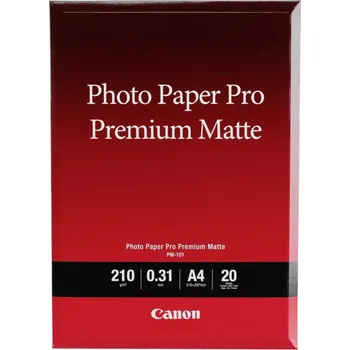 Fotopapír Canon Photo paper premium matte, foto papír, matný, bílý, A4, 210 g/m2, 20 ks