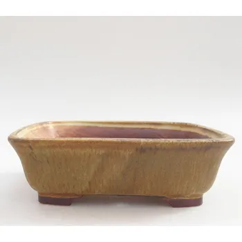 Květináč Keramická bonsai miska 15 x 13 x 5 cm zelená