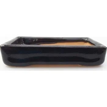 Květináč Keramická bonsai miska 10,5 x 7 x 2 cm černá