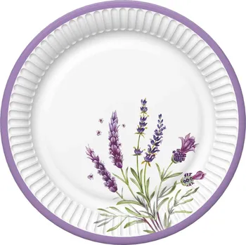 Talíř Papírový talíř malý - Lavender Twigs