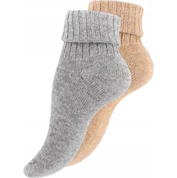Dámské ponožky 2 páry Ponožky alpaka ponožky z alpaky 35-38 šedé béžové