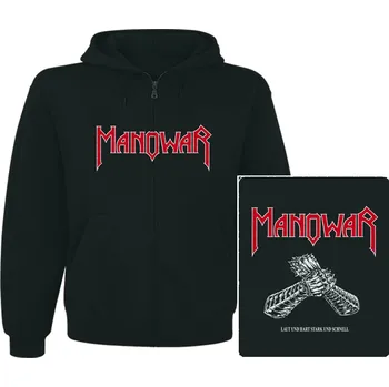 Pánská mikina mikina s kapucí a zipem Manowar - Laut Und Hart Stark Und Schnel