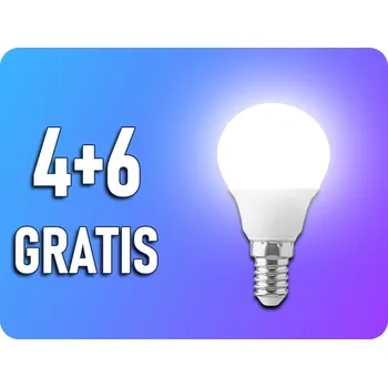Žárovka E14 LED ŽÁROVKA 3,7W, 320LM, P45, 4+6 zdarma! Teplá bílá