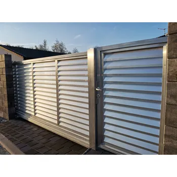 Plot FL BRÁNY Posuvná brána STANDARD, šířka 500 cm, výška 150 cm, bez lakování rámu, výplň Office bez laku