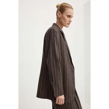 Plátěné sako Day Birger et Mikkelsen Emile - Casual Linen Stripe DAY65243233 hnědá 89X, vel. 36