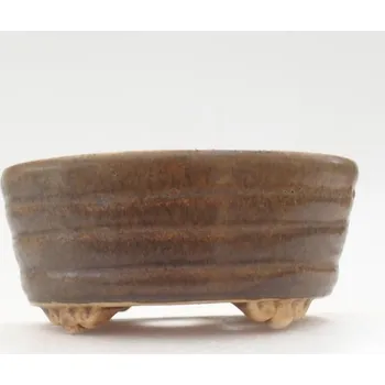 Květináč Keramická bonsai miska 10 x 9 x 5 cm hnědá