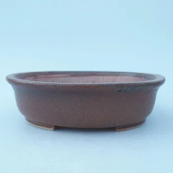 Květináč Keramická bonsai miska 15,5 x 14 x 4 cm hnědá