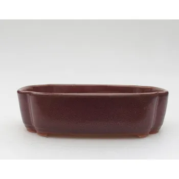 Květináč Keramická bonsai miska 18,5 x 13,5 x 5 cm hnědá