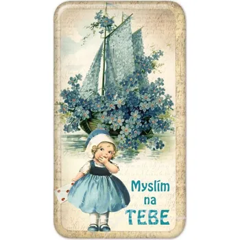 Dekorativní magnet Magnet Myslím na Tebe - Pomněnky