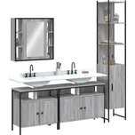 4dílná koupelnová sestava šedá sonoma kompozitní dřevo Šedá3214748