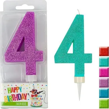 Svíčka TH svíčka dortová MAXI GLITTER 4