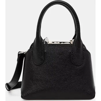 Kabelka Kožená kabelka Silvian Heach FERROVIA černá barva, RCP25019BO 99X, vel. ONE SIZE