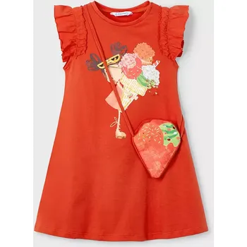 Dívčí šaty Dětské bavlněné šaty Mayoral oranžová barva, mini, 3940 3940.6P.Mini.PPYA 23X, vel. 134