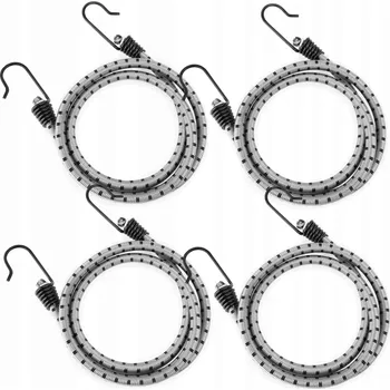 autokoberec Transportní lanko 8mm s háčky, gumové upevnění, expander - 100 cm - 4 ks