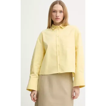 Dámská košile Košile 2NDDAY Clarin dámská, žlutá barva, relaxed, s klasickým límcem, 2252130229 10X, vel. 38