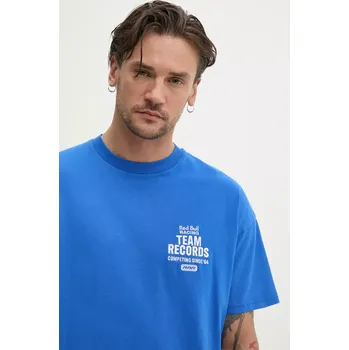 Bavlněné tričko Red Bull Racing x Pepe Jeans TEAM RECORDS TEE RM500010 fialová 54X, vel. M