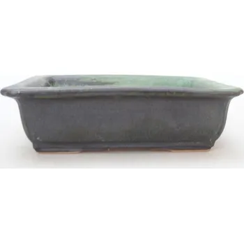 Květináč Keramická bonsai miska 13,5 x 10 x 4 cm šedozelená