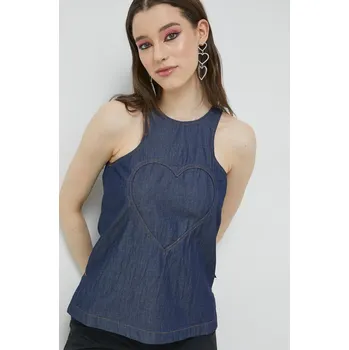 Dámská halenka Bavlněná halenka Love Moschino W.C.E69.00.T.174A námořnická modř 59J, vel. 34