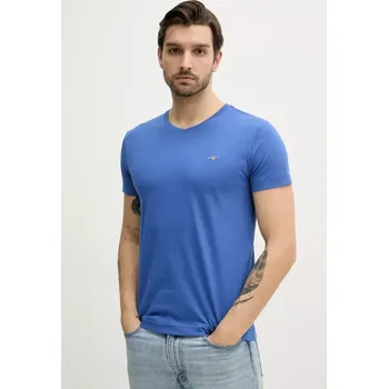 Bavlněné tričko Gant modrá barva 2003186 54X, vel. L