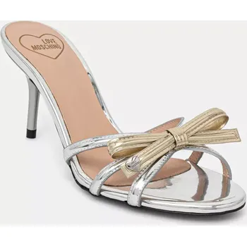Dámské pantofle Pantofle Love Moschino dámské, stříbrná barva, na podpatku, JA28036G1MJE190A SLV, EUR 36