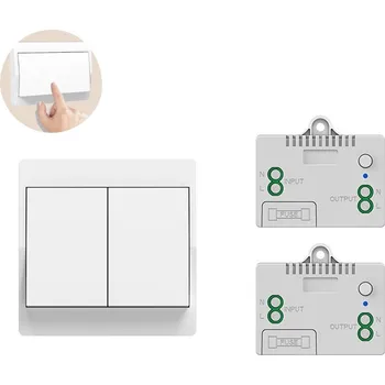 vypínač Bezdrátový Dvojitý Vypínač + 2 Rádiové Přijímače pro Světlo