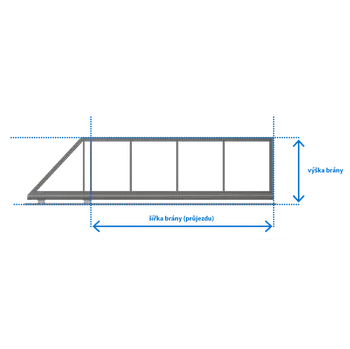Plot FL BRÁNY Posuvná brána STANDARD, šířka 500 cm, výška 130 cm, bez lakování rámu, bez výplně
