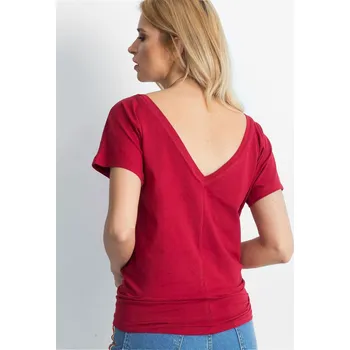 Dámské tričko Bordó tričko s výstřihem na zádech RV-