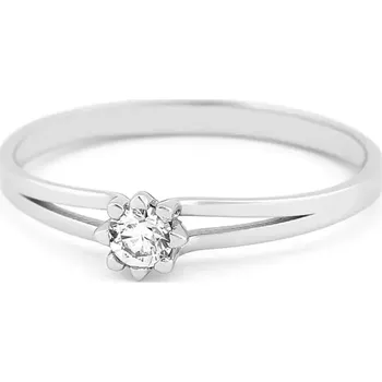 Prsten Klenoty Budín Diamantový zlatý prsten z bílého zlata s diamantem J-34015 (Klenoty Budín Diamantový zlatý prsten z bílého zlata s diamantem J-34015)