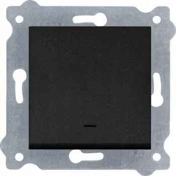 vypínač EXEN Schodišťový spínač s LED podsvícením, Černá metalíza 210/14E