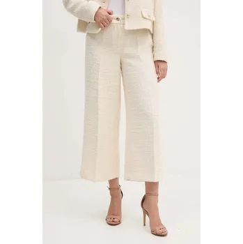 Dámské kalhoty Kalhoty Joop! dámské, béžová barva, jednoduché, high waist, 30043063 01X, vel. 34