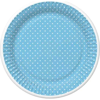 Talíř Papírový talíř velký - White Dots on Blue