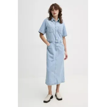 Dámské šaty Bavlněné šaty Marc O'Polo modrá barva, midi, 5000006264 50X, vel. XS