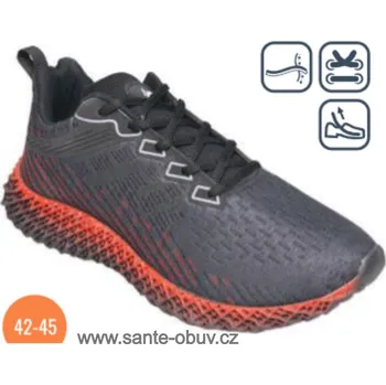 Dámská zdravotní obuv SANTÉ LY/523 PRETO-RED vycházková obuv vel.42-45, --- - 42